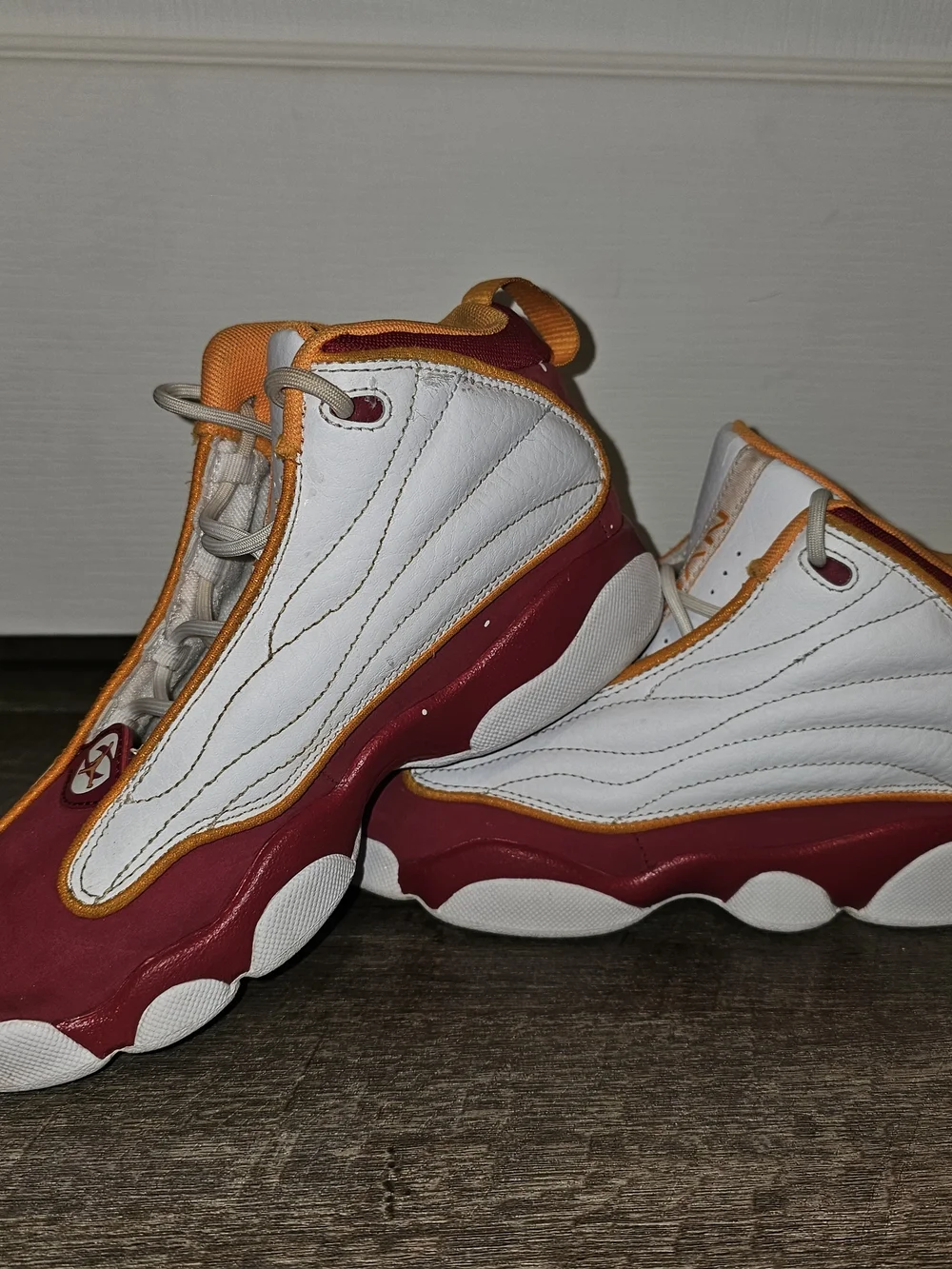 Jordan Pro Strong Cardinal Red White Orange Sneakers GS Size 3Y